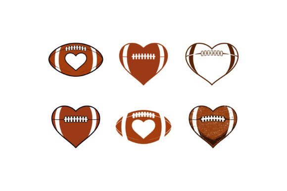 American Football Heart Love Vector Icon: Graphics for Crafts & Branding