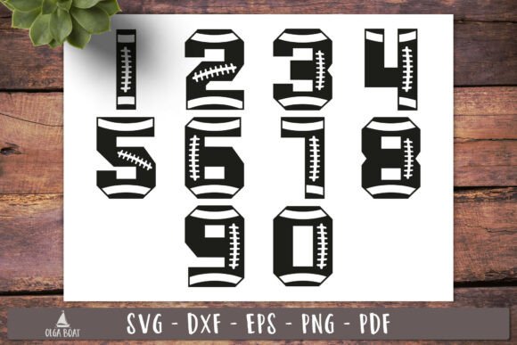 American Football Numbers SVG Designs: Graphics for Crafts & Branding