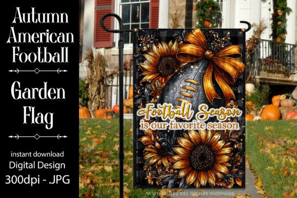 Autumn American Football Garden Flag F8 Graphics