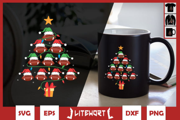 Christmas Tree Football Ornament Graphics for Crafts