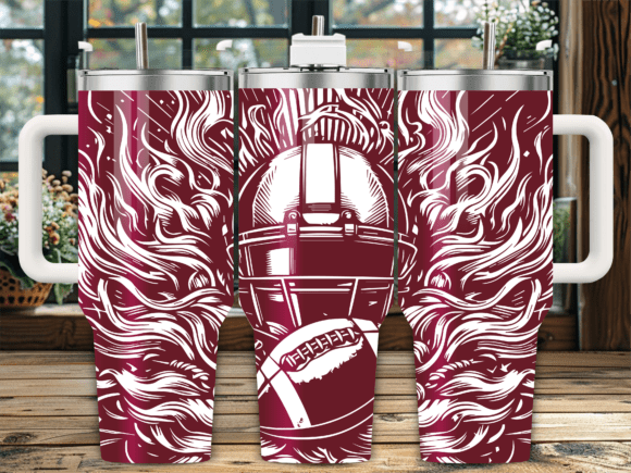 Flaming Football Helmet Graphics for Crafts