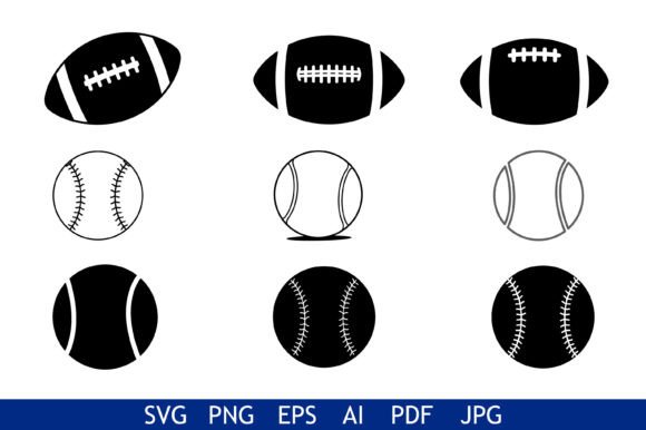 Football and Baseball Icon Set