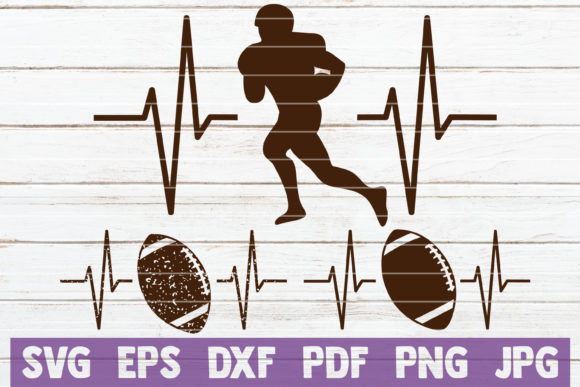 Football Heartbeat Cut Files