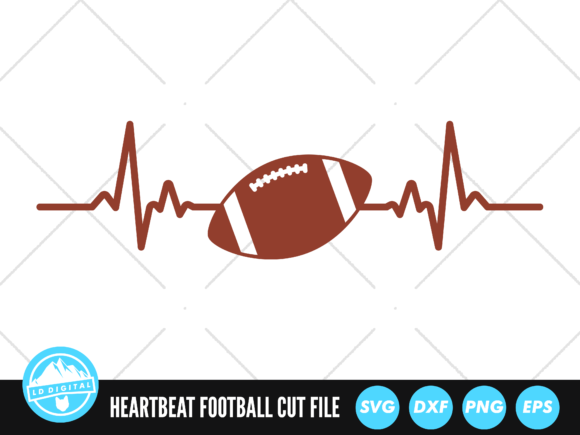 Football Heartbeat Line SVG: Graphics for Crafts & Content