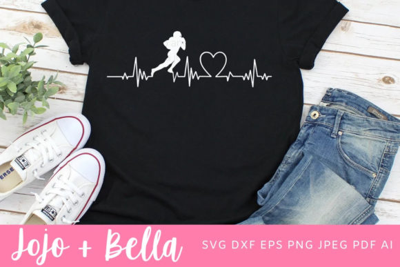 Football Heartbeat SVG for Graphics and Crafts