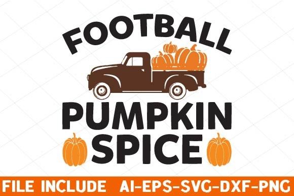 Football Pumpkin Spice Graphics for Crafts
