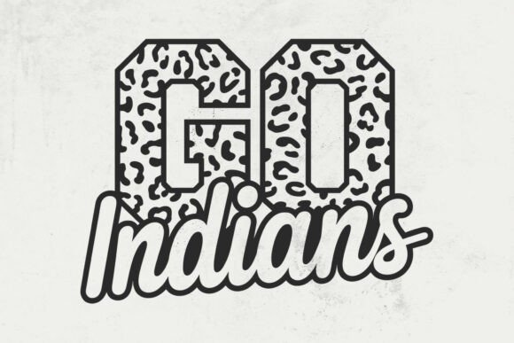 Go Indians Leopard & Football Graphics for Crafts
