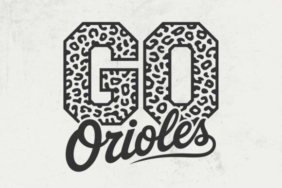 Go Orioles Leopard & Football Graphics for Crafts