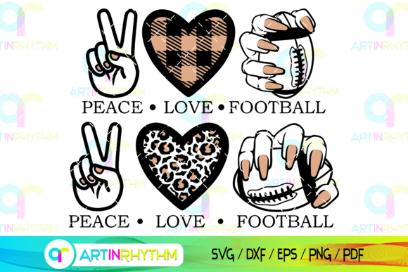 Peace Love Football Graphics for Craft Branding