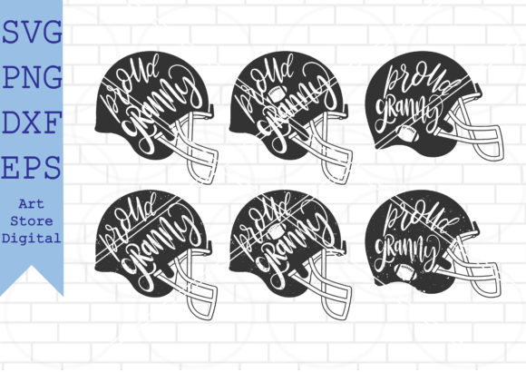Proud Granny Football Helmet Graphics for Crafts & Publishing