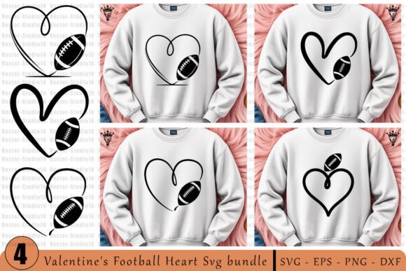 Valentine’s Day Football Heart SVG Bundle: Graphics for Crafts