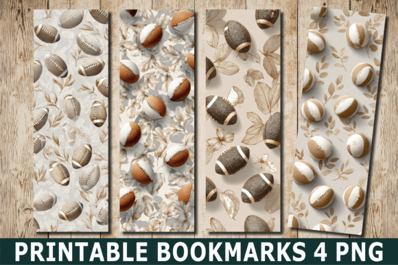 Vintage Floral Football Sports Bookmark Graphics